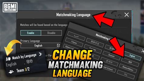 change matchmaking language